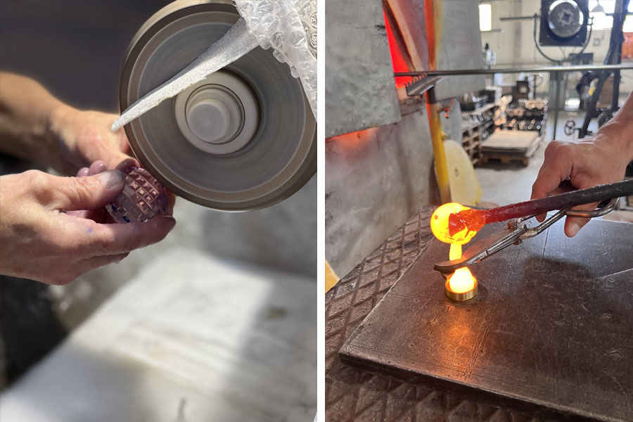 The process of melting and polishing metal