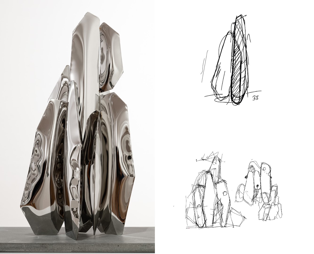 Sculpture miniature and design sketches