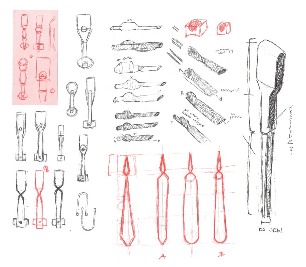 Szkice projektowe narzędzi hutniczych