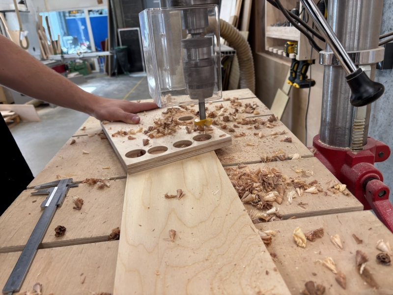 Woodworking machine in the School of Form workshop.