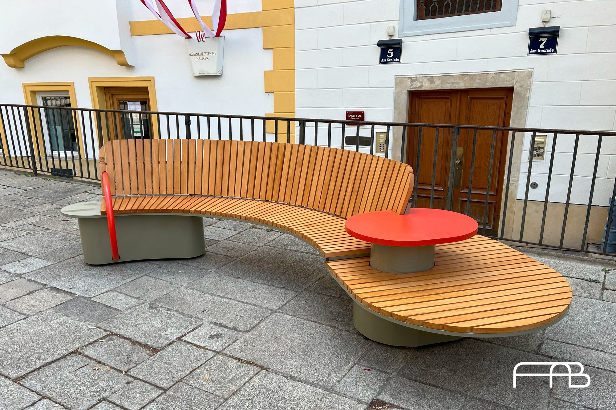 “FALBA” bench exposed on one of Vienna's streets.