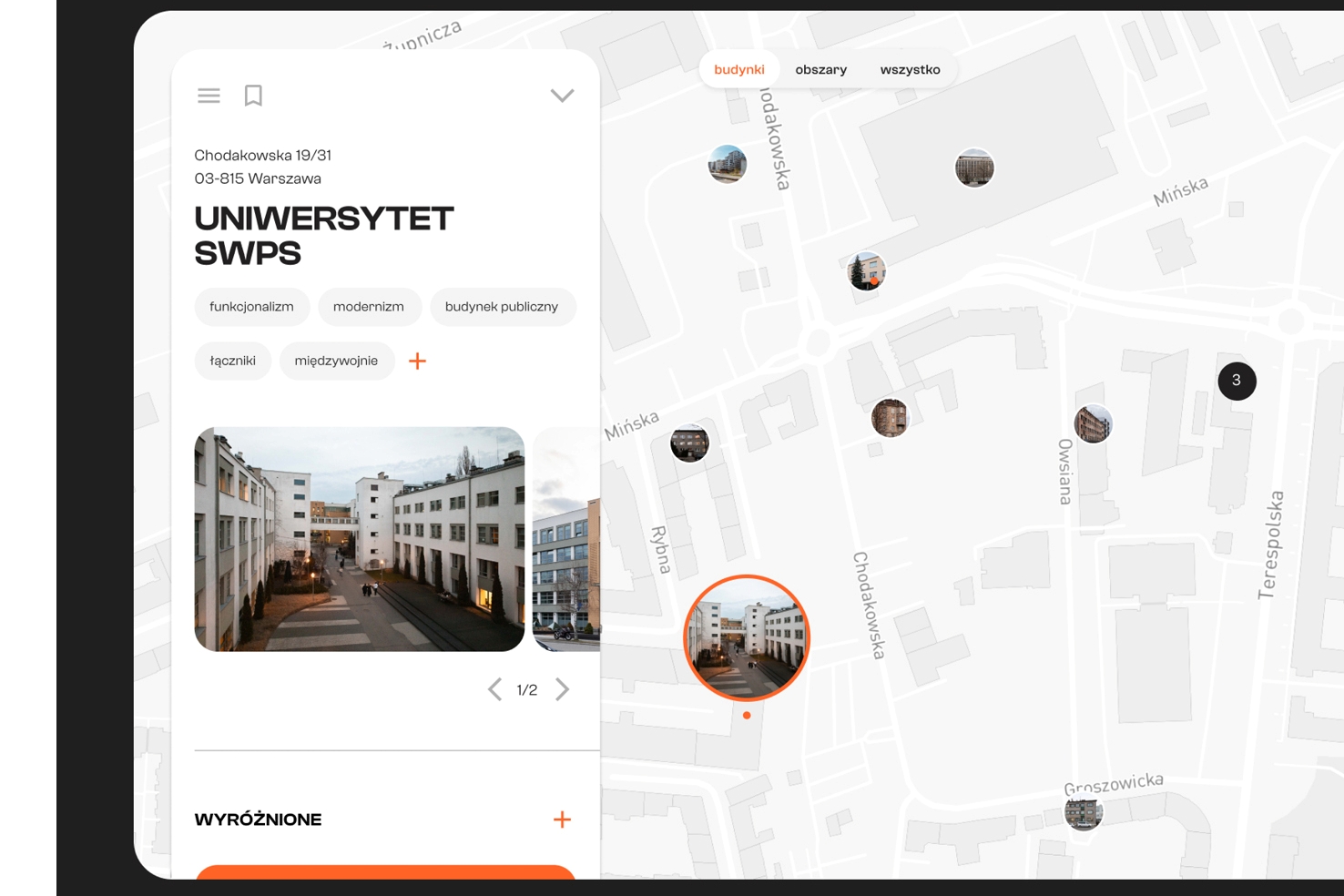 Screenshot from the mobile application designed by Piotr Pędzich and Zuzanna Stadnik.