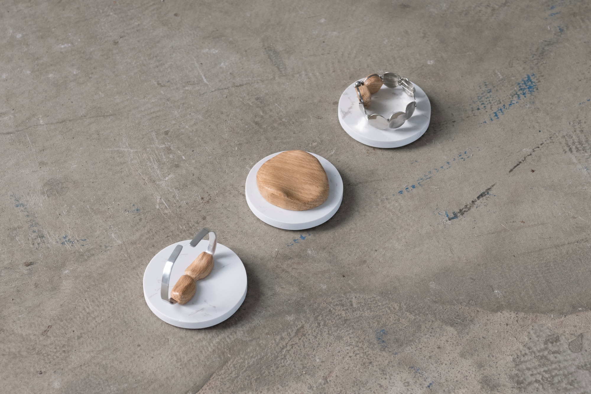 A collection of three items designed by Agata Stachowiak to support the wrists while working on a computer.